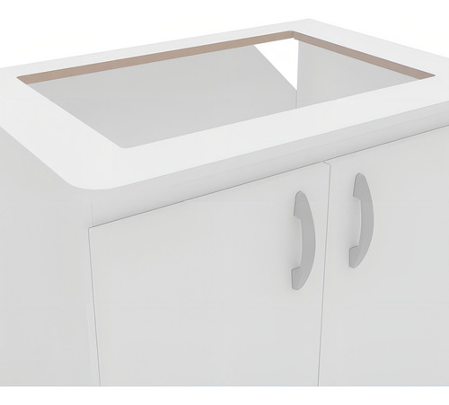 Balcão De Cozinha Floreal 2 Portas Para Cooktop Branco