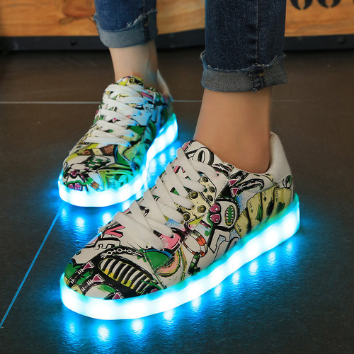 Zapatillas Deportivas Con Luces Led Para Mujer Y Hombre