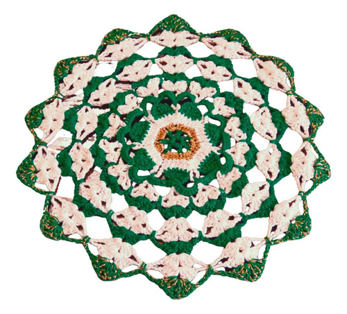 Centro De Mesa Tejido A Crochet Verde Vbdd34