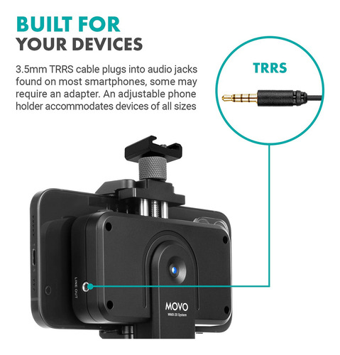 Movo Sistema De Micrófono Inalámbrico Uhf De 48 Canales Para Entrevistas, 2 Micrófonos Inalámbricos De Mano, Receptor De Smartphone Y Mini Trípode, Juego De Micrófono Inalámbrico Para Entrevistador
