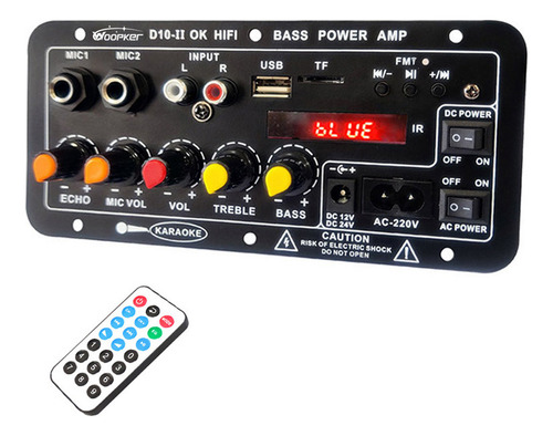 1 Placa Amplificadora De Audio Woopker D10-ii Con Led