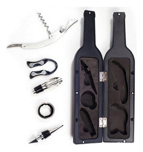 Set Coctelera Herramientas Vino 6pz Descorchador Vino Tapon 