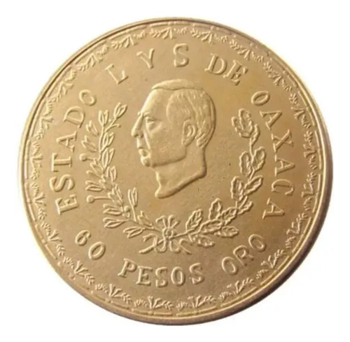 Medalla Baño Oro Benito Juárez 1916 Grande 60 Pesos 