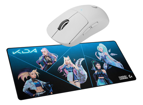 Bundle Logitech G Mouse Gamer Inalámbrico Pro X Superlight + G840 Xl K/da Mousepad Edición Lol K/da 400mmx900mm