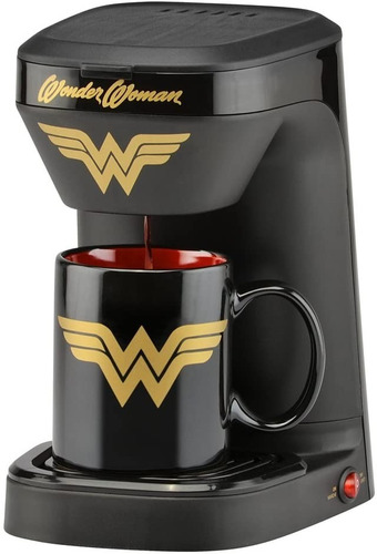 Dc Wonder Woman - Cafetera De 1 Taza Con Taza Color Negro