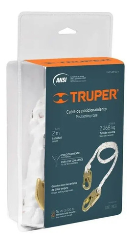 Imagen 2 de 4 de Cable De Proteccion 2mts Cuerda Trenzada Poliester Truper