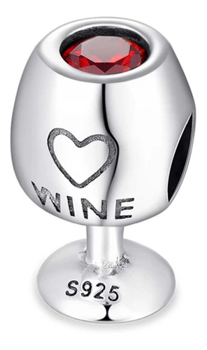 Charm Compatible Copa Vino Botella Amor Corazón Swarovski E