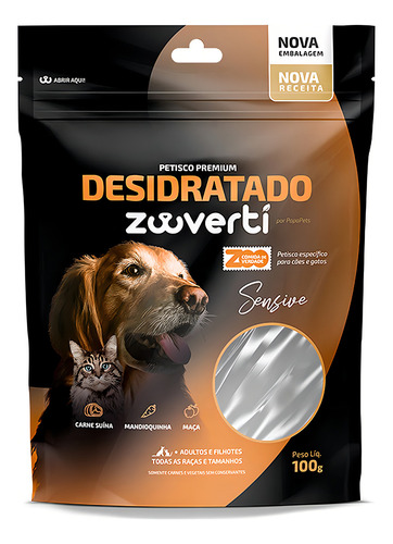 Snack Papapets Desidratado Para Cães Sensive 100g