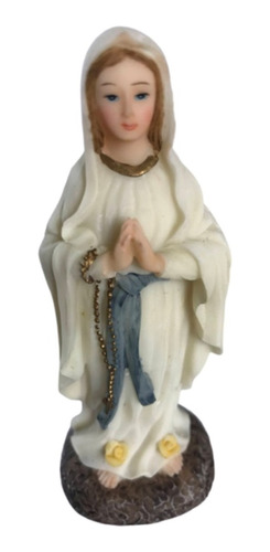 Virgen De Nuestra Señora De Lourdes Barroco Poliresina 10cm 