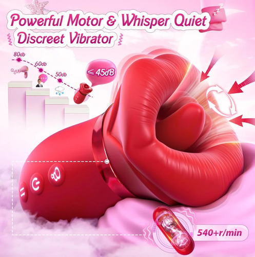 Massageador Elétrico Profissional Max Vácuo E Língua 4 Em 1 Vermelho