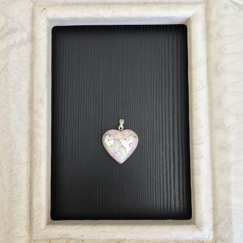 Dije Llamador De Ángel Corazón Blanco Plata .925 Agálea