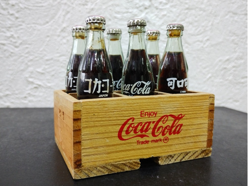 Mini Botellitas En Caja Coca Cola Retro Miniatura 80's 6pack