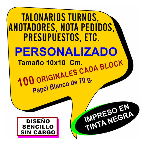 10 Block Taco Publicitario Anotador 1000 Hojas Personalizada