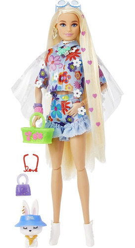 Boneca Extra Barbie 12 Floral 2 Peças Fashion