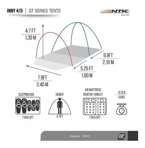 Carpa Camping NTK Indy Tienda De Campaña 6 Personas NTK