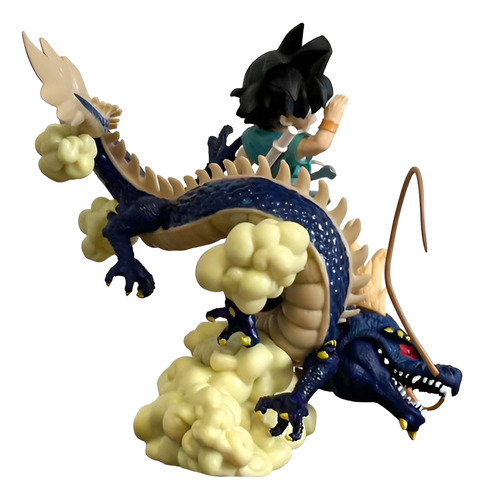 Figura Dragon Ball Goku Niño Y Shenlong En Pose 15cm