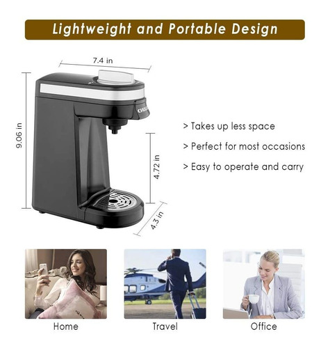 Chulux Single Serve Cafetera Brewer Para Single Cup Caps