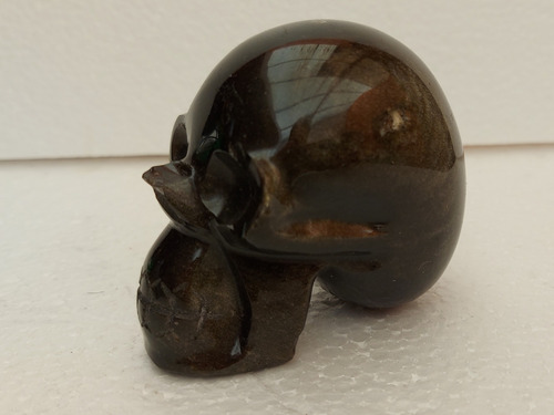 Cráneo Tallado En Obsidiana Dorada Artesanal (Usado)