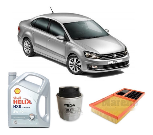 Kit De 2 Filtros Volkswagen Polo Y Helix Hx8 5w40 X4 Litros