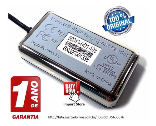 Imagem 9 de 10 de Leitor Biométrico Uareu 4500 - Digital Persona Modelo U.s.a.