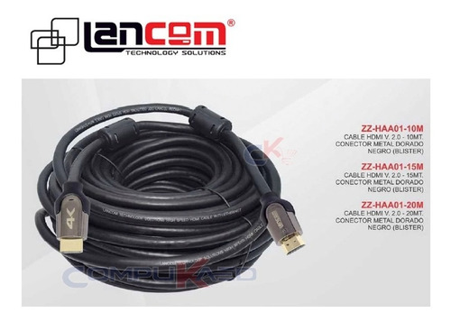 Cable Hdmi 2.0 De 8 Metros Lancom P/ Tv Hd Blue Ray Led