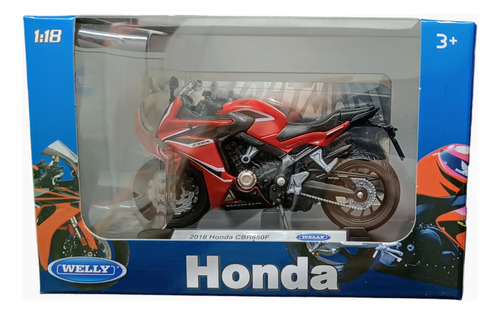 Honda Cbr650f  Modelo2018, Escala 1/18, Welly, 12cms Largo. 