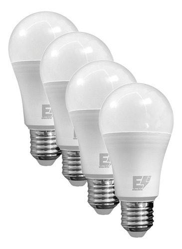 4 Focos Led 12w Base E27 Luz Fría 1200 Lm Eli Electric Luz Blanco 6500k