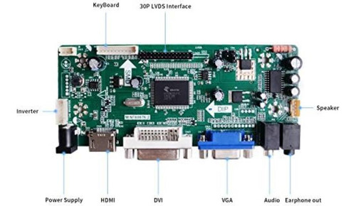 Geeekpi Nthdmi+vga+dvi+entrada De Audio Controlador Lcd Plac