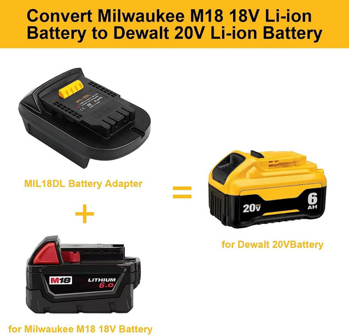 Adaptador Convertidor De Batería Dewalt De 20 V Para Milwauk