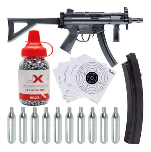 Subfusil Perdigón HK MP5 K-PDW escopeta balines 4,5mm. + balines + bombonas  co2. 38123/29318 : .es: Deportes y aire libre
