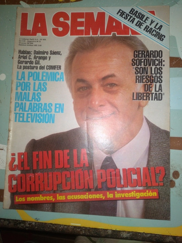 Revista La Semana Basile Racing Campeon 22 5 1988 N603 (Usado)