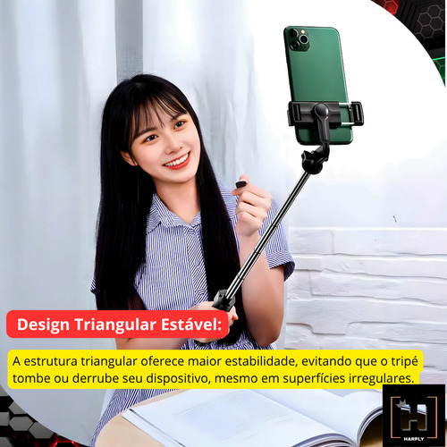 Bastão Selfie Tripé Ajustável Com Controle Para Smartphone