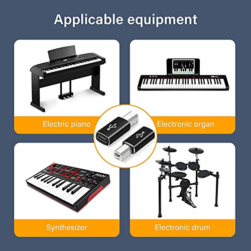 Adaptador Usb C A B, Paquete De 3 Convertidores Usb C A Midi