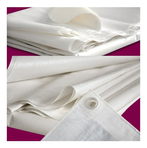 Lona Plástica Multiuso Reforçada Piscina 6x2 Mt - 4 Cores Cor Branco