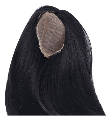Peluca De Muñeca Negra Negra Con Una Articulación Central De