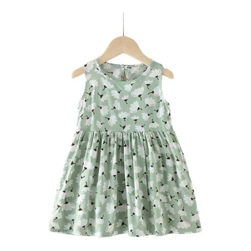 Vestido Niña Estilo Bata Para Verano En Tela Fresca Y Ligera