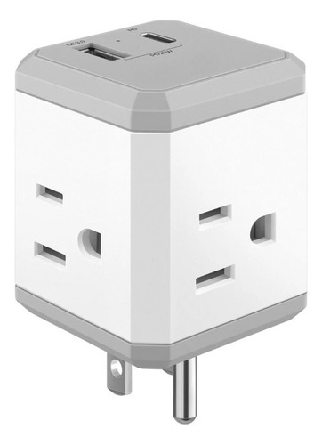 Clavija Adaptadora De 4 Contactos Con Cargador Usb C Pd 20 W