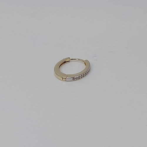 Arracadas Oro 10k Con Línea De Zirconia