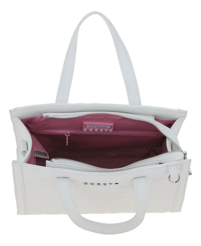 Bolso Tipo Satchel Gorétt By Chenson Capitonado Priss P25 Blanco Lisa Níquel Blanco