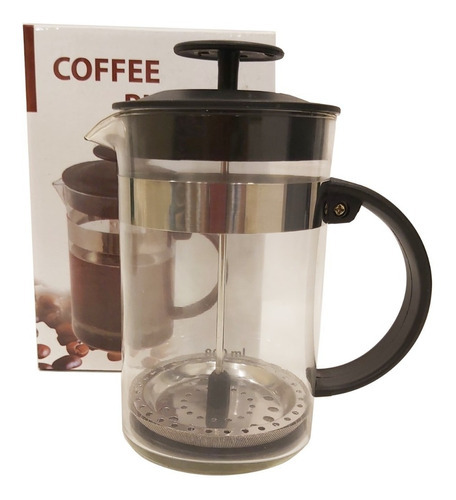 Cafetera Con Embolo Vidrio 800 Ml Tipo Bodum En Caja Color Negro