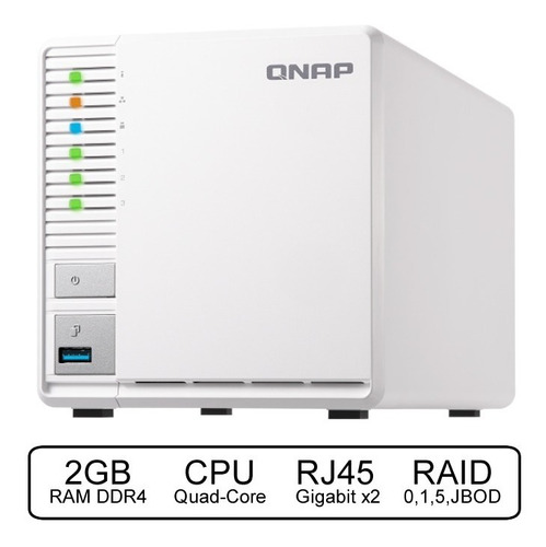 Nas 3 Bahias Qnap Ts328 2gb Ram Raid 5 Red Rj45 Gigalan