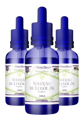 7 Undinades Lugol 5% Iodo + Iodeto Potássio 700ml Natural