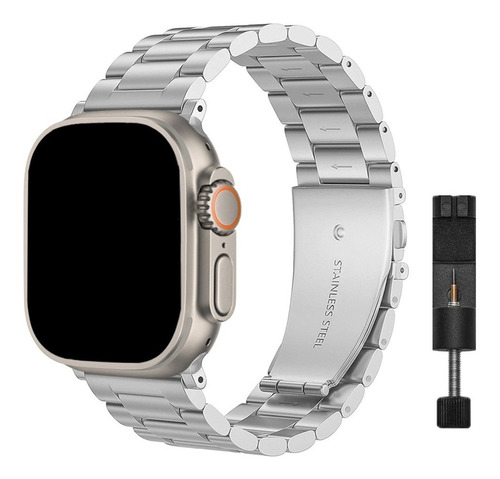 Correa De Acero Inoxidable Reloj Smart Watch 42/44/45/49 Mm