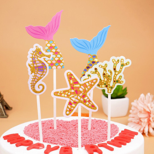 Decoraciones Doradas Para Tartas Con Forma De Cola De Sirena