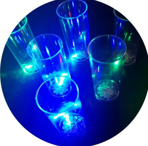 10 Vasos Trago Largo Luminosos Luz Led ! Fiestas , 15 Años