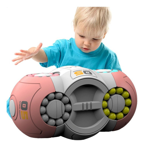 Cubo De Frijol Mágico Giratorio Juego De Rompecabezas De Bol Rosa Pálido