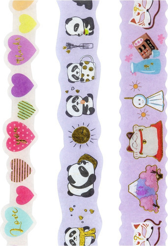 Washi Tape Púrpura De Cristal 15/20mmx3m Blíster X3 Brw Color Lila Panda