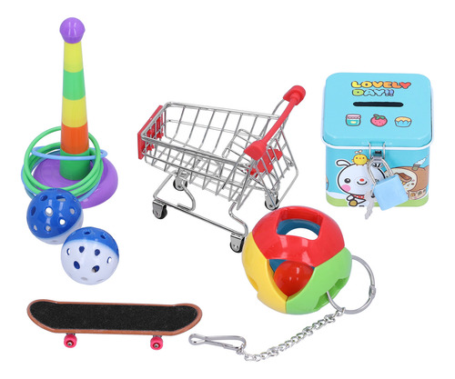Juego De Juguetes Para Pájaros, 7 Piezas, Rompecabezas, Mini