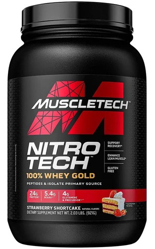 Nitro Tech 100% Whey Gold Muscletech Proteína 2 Lb French Vanilla Cream