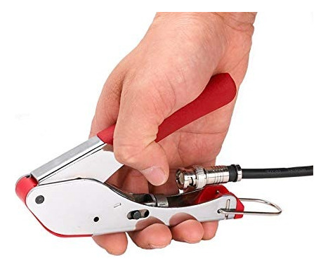 Kit Instalador De Cable Coaxial Ponchadora + 20 Conectores